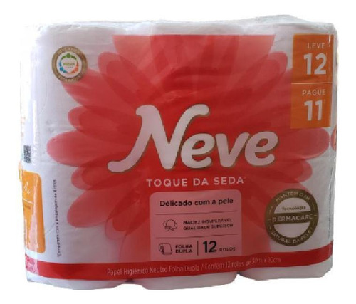 Papel Higiênico Neve F.dupla Lv12pg11 T.seda Neutro 30metros