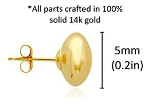 Pendientes De Bolas De Oro Pequeño Amarillo Para Mujer Oro R