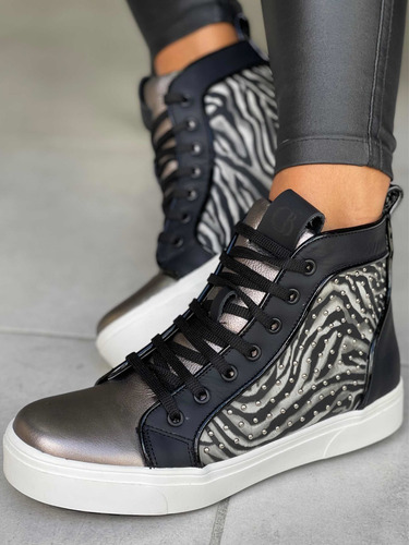 Imagen 4 de 6 de Zapatillas Botitas Mujer Green And Black Capri