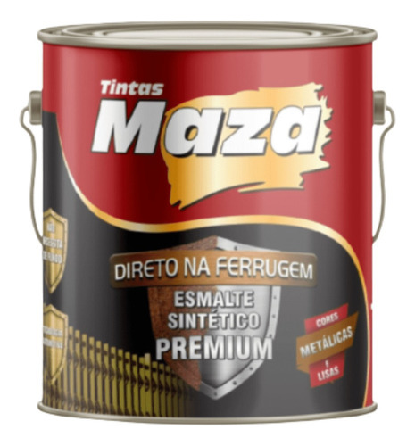 Maza esmalte sintético metálico direto na ferrugem 3,6 litros cor ouro antigo