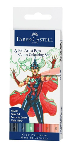 Set Marcador Punta Pincel Comic X 6 Und. Faber Castell