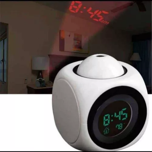 Reloj Despertador Digital Alarma Lcd Proyector Hora En Techo