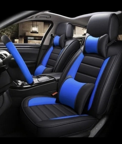 Cubre Asientos Negro Con Azul Fundas Hyundai New Grand I10