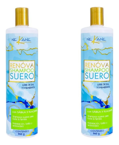 Kit 2 Shampoo Capilar Suero Renova Nekane 960g Sin Parabenos