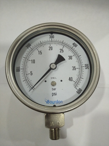 Manómetro 0 A 600 Psi Dial 4 Pulgadas 