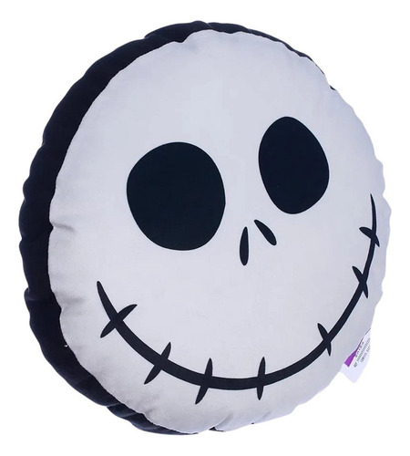 Almofada Jack Skellington Redonda Aveludada Oficial Disney