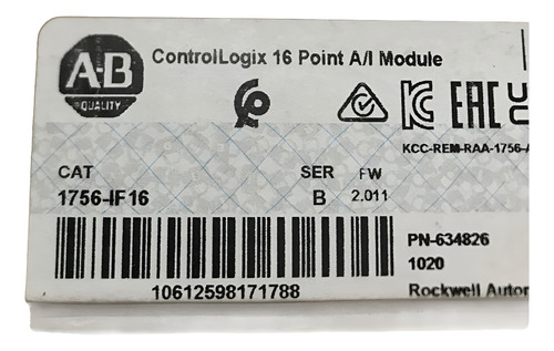 Allen Bradley 1756-if16 Controllogix 16 Entradas Analógicas