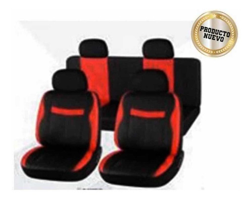 Imagen 2 de 3 de Cubre Asiento Universal Negro Rojo Eco Cuero Muy Bueno!