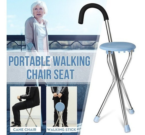 Baston Asiento Unisex Plegable Portatil Importadas Aluminio