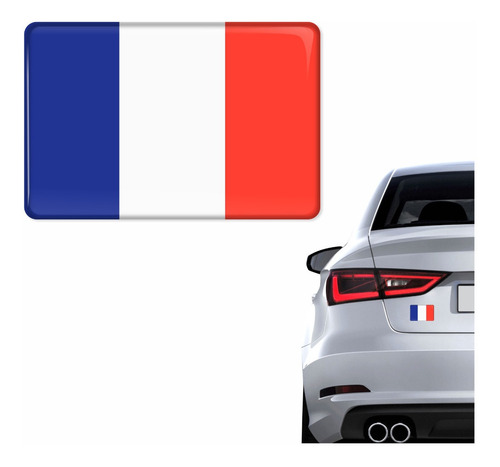 Adesivo Bandeira França Resinado 4x6cm Bd4