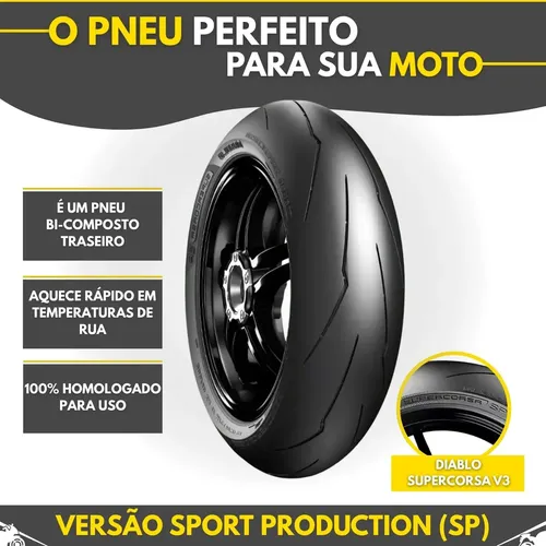 Pneu para Moto Pirelli Diablo Supercorsa SP V3 190/50R17 73W