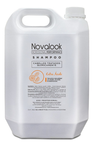 Shampoo Extra Ac (post Técnico) X 5 Lts. Novalook.