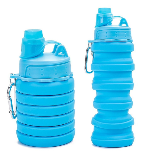 Botella Plegable Flexible Con Pico Y Tapon 500 Ml Silicona 