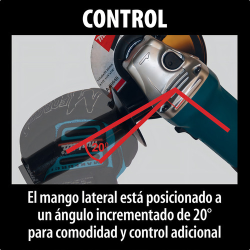Esmeril Angular Makita Ga4530 4-1/2 (115 Mm) 720w Color Turquesa