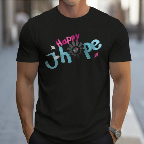 Playera De Hombre Con Letra En Estilo Colorido Y Divertido