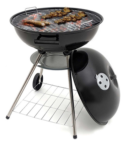 Parrilla Movil Asador Carbon Jumbo Premium Diametro 22 Color Negro