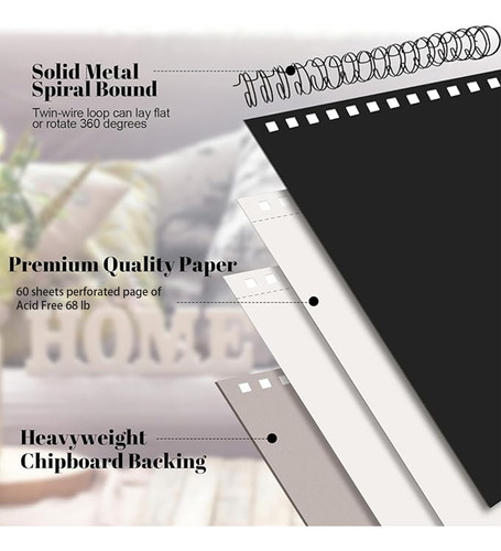 Set De 2pcs Cuaderno Dibujo O Papel Para Acuarelacon Lápiz Color Negro