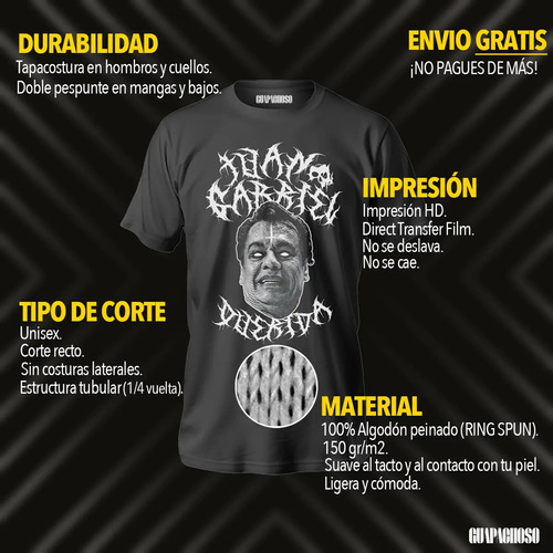 Playera Juan Gabriel Gótico Gothicquerida Metalero Estampado