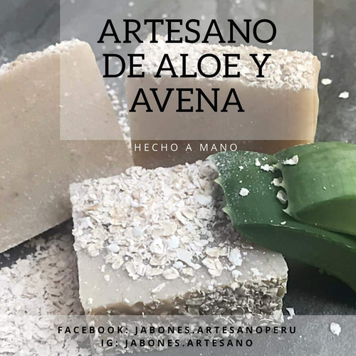 Jabón Artesanal De Aloe Vera Y Avena