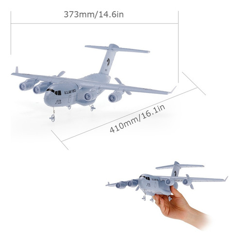 Transportador Avión C-17 Rc 373 Mm Envergadura 2.4 Ghz 2 Can