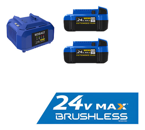 Cargador Y Dos Baterias Kobalt, 24v 4 Amp