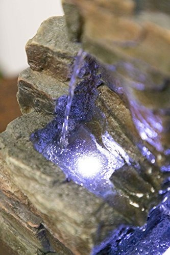 Fuente De Agua De Resina Y Fibra De Vidrio Con Luces Led