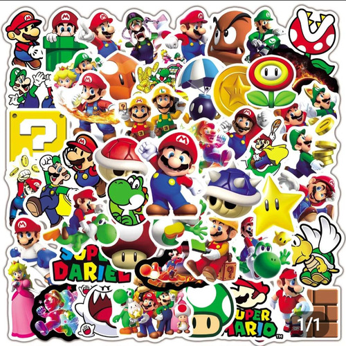 Sticker Mario Bros 50pz