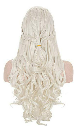 Peluca Cosplay Daenerys, Rubia Larga - Fiesta Halloween