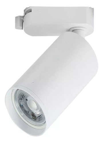 Foco Para Riel Monofásico+ Ampolleta Gu10 Luz Cálida 6w