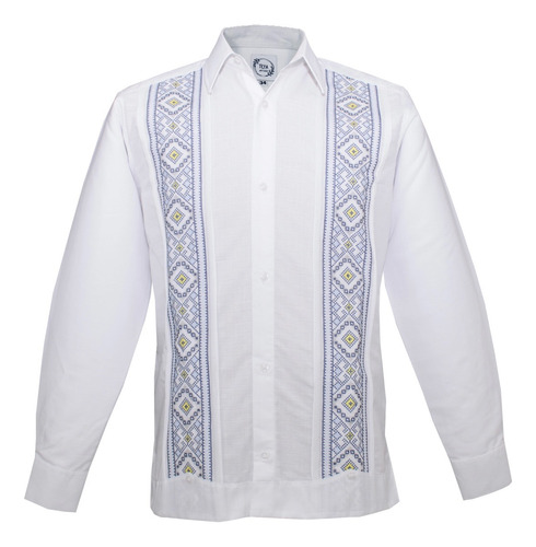 Guayabera Yucateca Blanca Modelo Tulum Lino Manga Larga