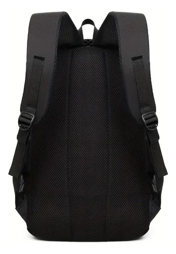 Mochila De Viaje O Escolar Backpack De Poliester Impermeable Negro Liso