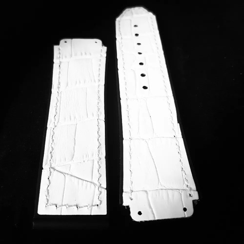Correa Blanca Tipo Cocodrilo 25 Mm Para Hublot Classic