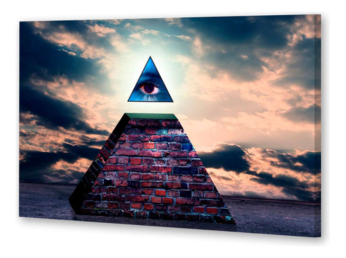 Cuadro 30x45cm Iluminatti Piramide Psicodelica Rara