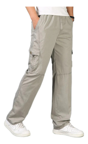 Pantalones Casuales Pantalones Rectos De Algodón De Talla Gr