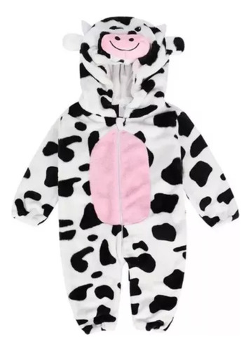 Pijama Mono Capucha Mameluco Bebé Patrón Vacas Cosplay Niña