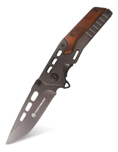 Cuchillo Tactico Navaja Pentagon Caza Supervivencia Camping Color Gris/Café