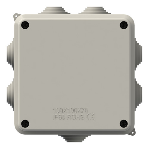 Caixa De Passagem 100x100x70mm - 7 Furos De 25,5mm