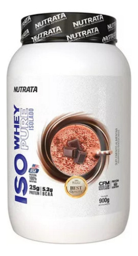 Whey Protein Iso Whey Isolado 900g Sabores - Nutrata Sabor Chocolate