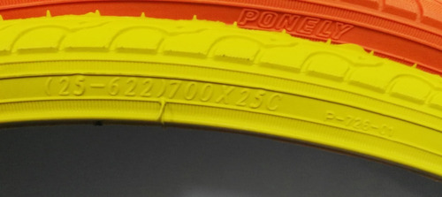 Imagen 3 de 3 de Cubierta Ponely P/ Bici Rod 700 X 25 Colores