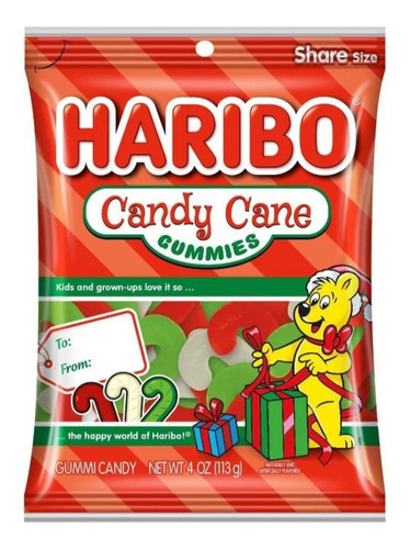 Haribo Gummies Gomita Edición Candy Cane Navidad Navideña