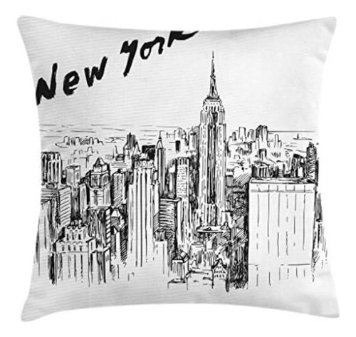 Ambesonne Funda De Cojín Para Cojín De Nueva York, Paisaje U