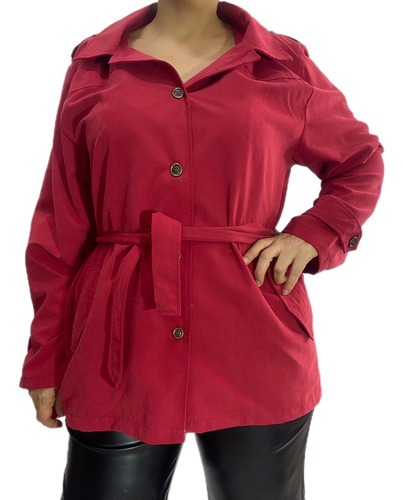 Trench Corto Para Lluvia Xl Con Capucha Desmontable