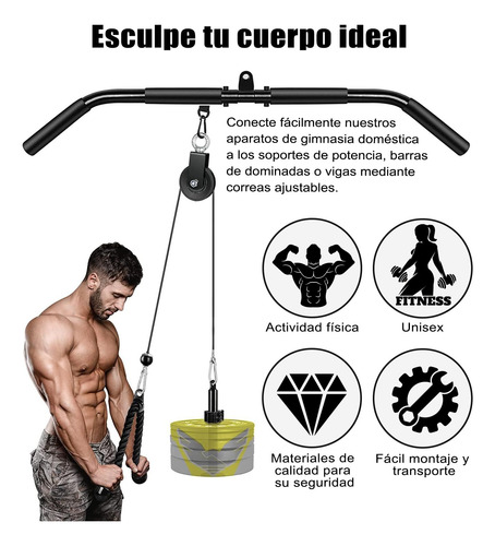 Polea De Elevación Para Gimnasio En Casa Cable Y Tríceps Color De La Estructura Color Del Tapizado
