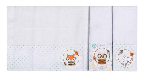 Kit Paninho De Boca Bosque Bordado Na Faixa Com 3 Pcs Papi