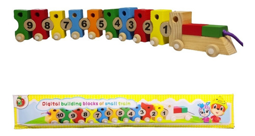 Tren De Madera Para Niños 48cm, Tren Didáctico!