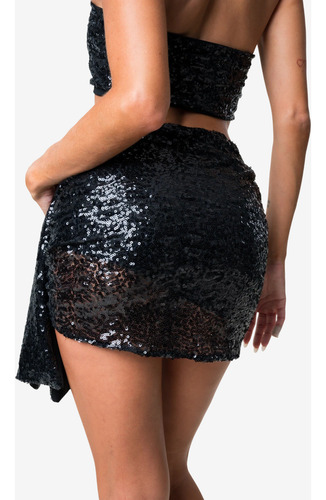 Falda Oasis De Lentejuelas Con Lazo - The Luxe Mujer