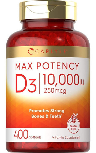 Vitamina D3 10000 Ui 25 Mcg Carlyle 400 Capsulas Blandas Sab