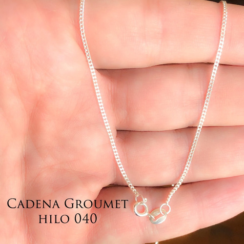 Cadena De Plata 925 Eslabón Groumet 040 Largo 40, 45 O 50 Cm