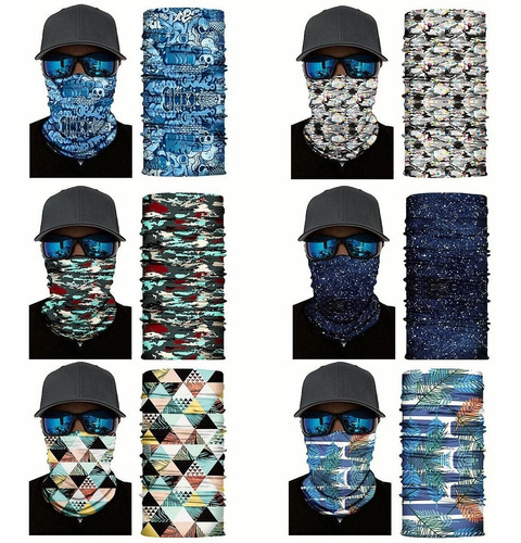 6 Pcs Bandana Mascara Bufanda Motociclista Deportivas