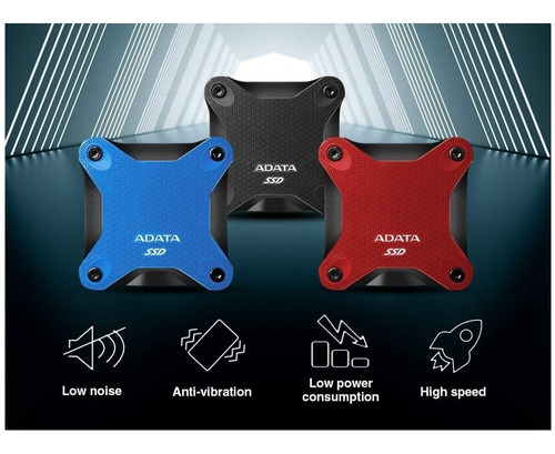 Disco sólido SSD externo Adata ASD600Q-240GU31 240GB negro